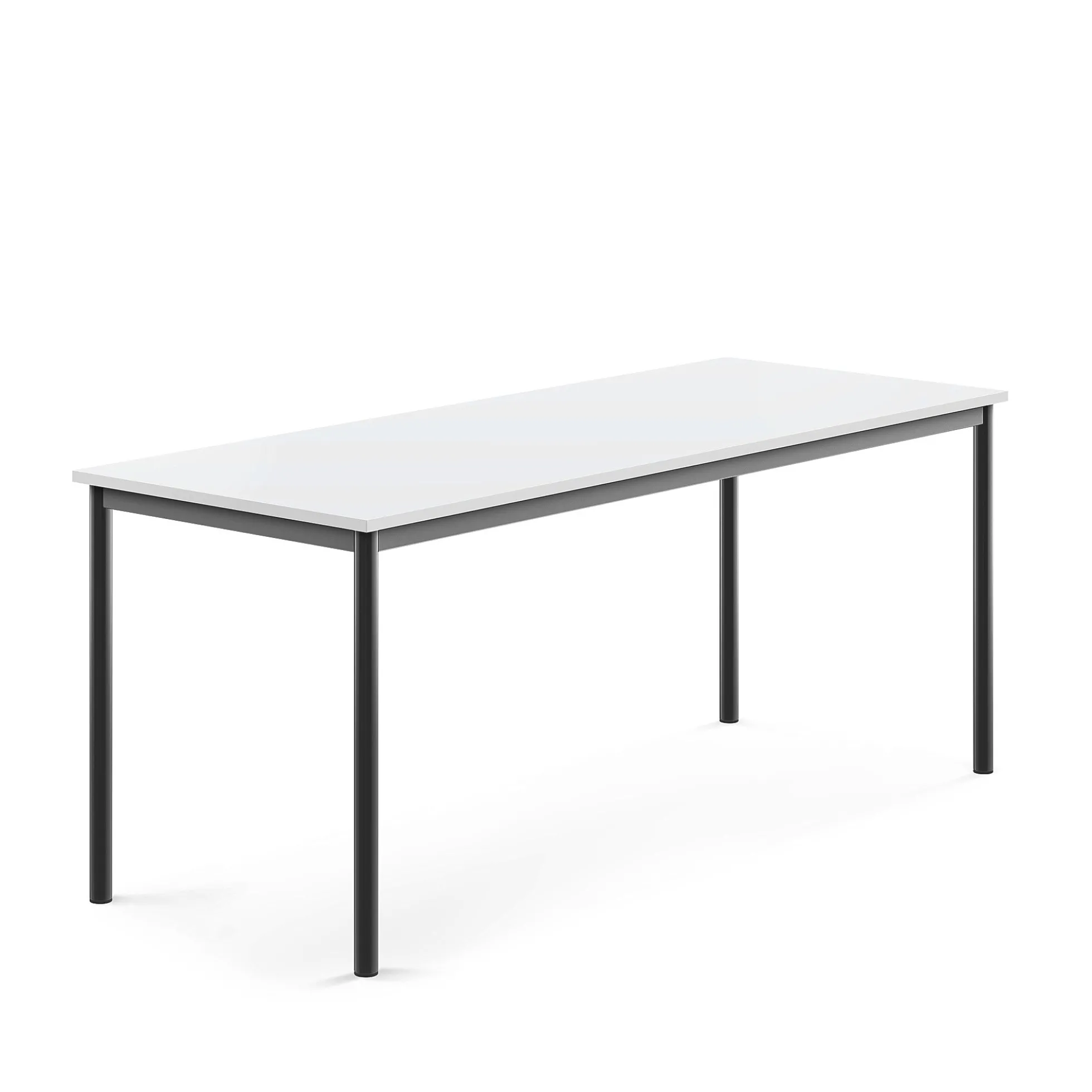 Pöytä SONITUS 1800x700x720 mm, korkeapainelaminaatti HPL, valkoinen, antrasiitinharmaa