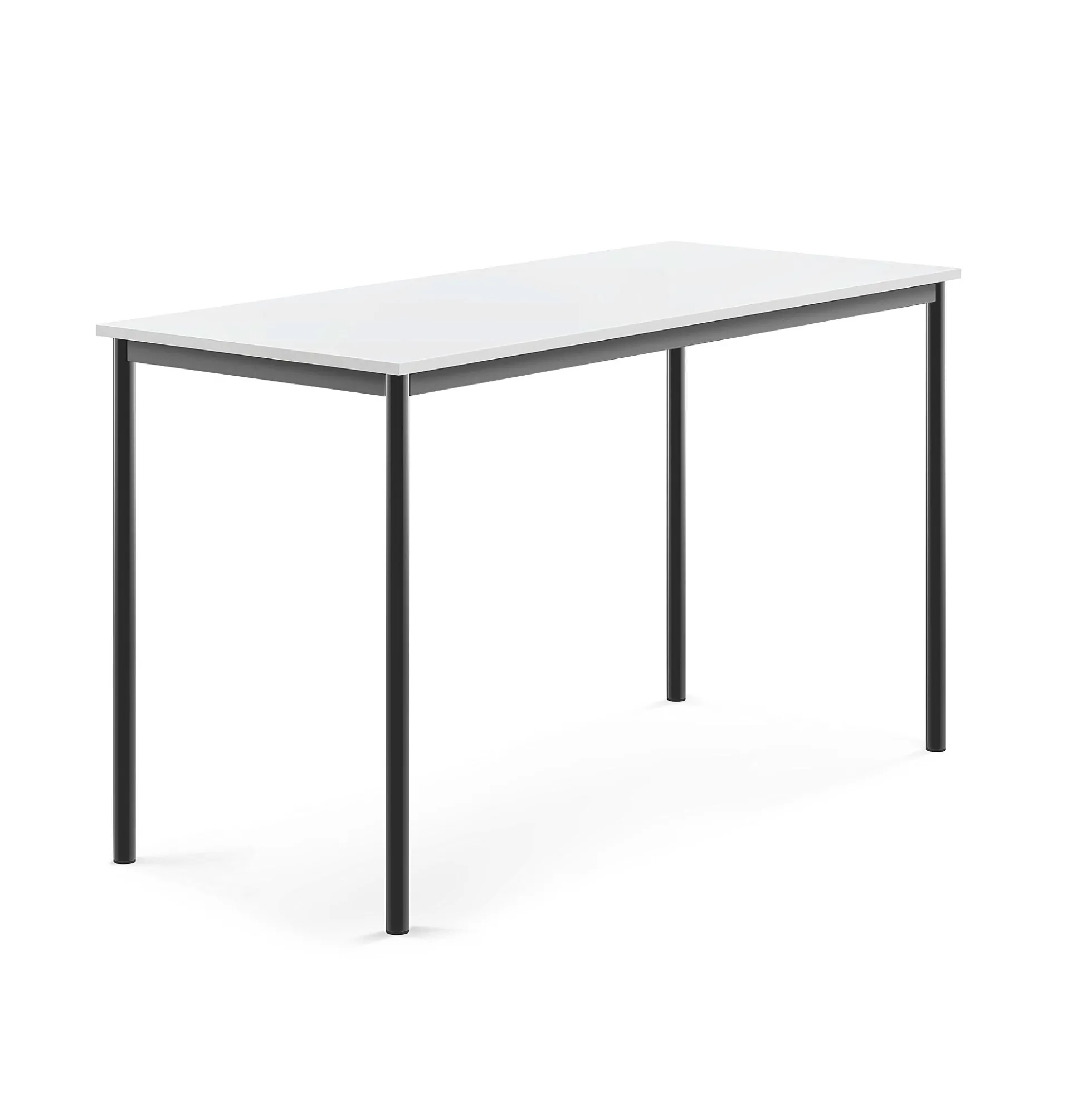 Pöytä SONITUS 1600x700x900 mm, korkeapainelaminaatti HPL, valkoinen, antrasiitinharmaa