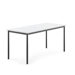Pöytä SONITUS 1600x700x720 mm, korkeapainelaminaatti HPL, valkoinen, antrasiitinharmaa