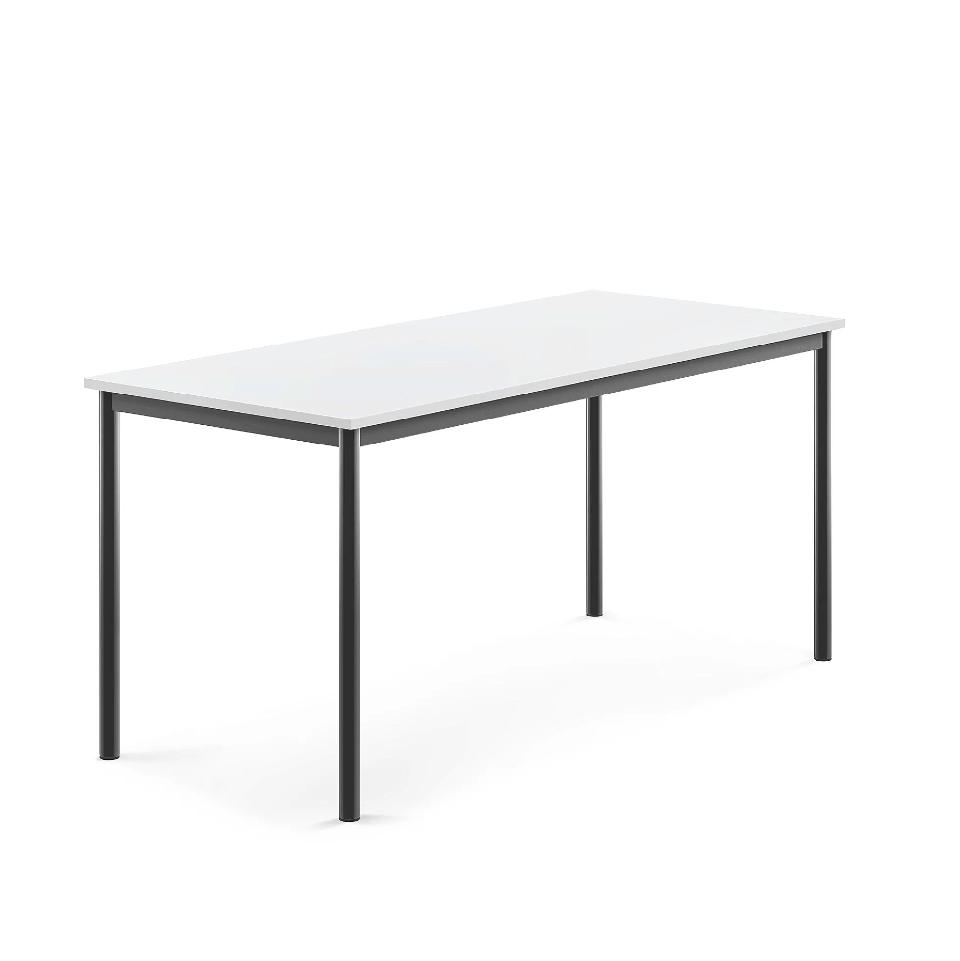 Pöytä SONITUS 1600x700x720 mm, korkeapainelaminaatti HPL, valkoinen, antrasiitinharmaa