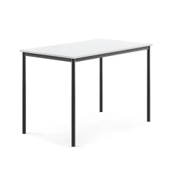 Pöytä SONITUS 1400x800x900 mm, korkeapainelaminaatti HPL, valkoinen, antrasiitinharmaa
