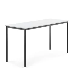 Pöytä SONITUS 1800x700x900 mm, korkeapainelaminaatti HPL, valkoinen, antrasiitinharmaa
