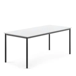 Pöytä SONITUS 1800x800x720 mm, korkeapainelaminaatti HPL, valkoinen, antrasiitinharmaa