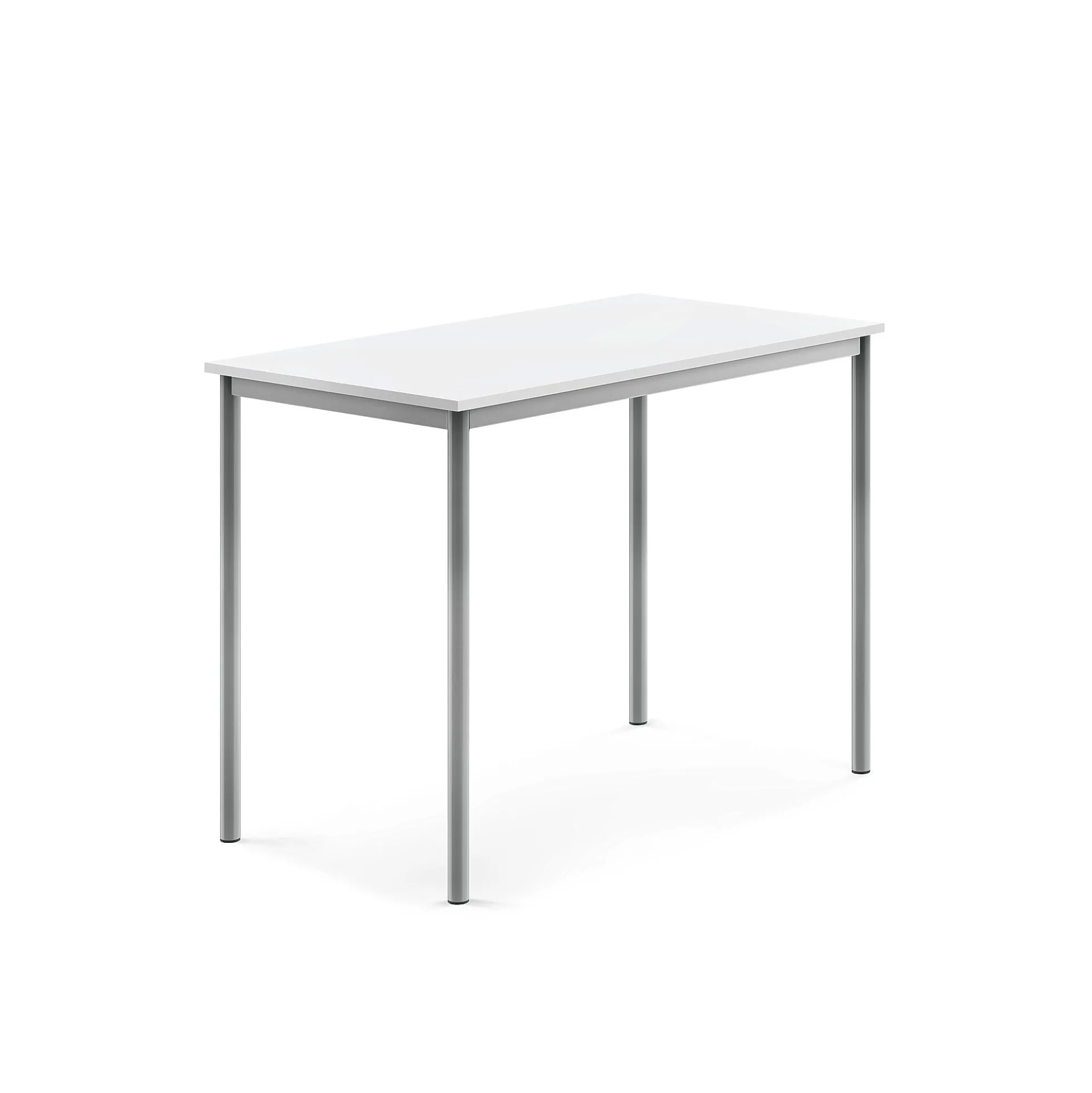 Pöytä SONITUS 1200x700x900 mm, korkeapainelaminaatti HPL, valkoinen, hopeanharmaa