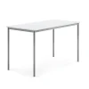 Pöytä SONITUS 1600x800x900 mm, korkeapainelaminaatti HPL, valkoinen, hopeanharmaa