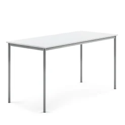 Pöytä SONITUS 1800x800x900 mm, korkeapainelaminaatti HPL, valkoinen, hopeanharmaa