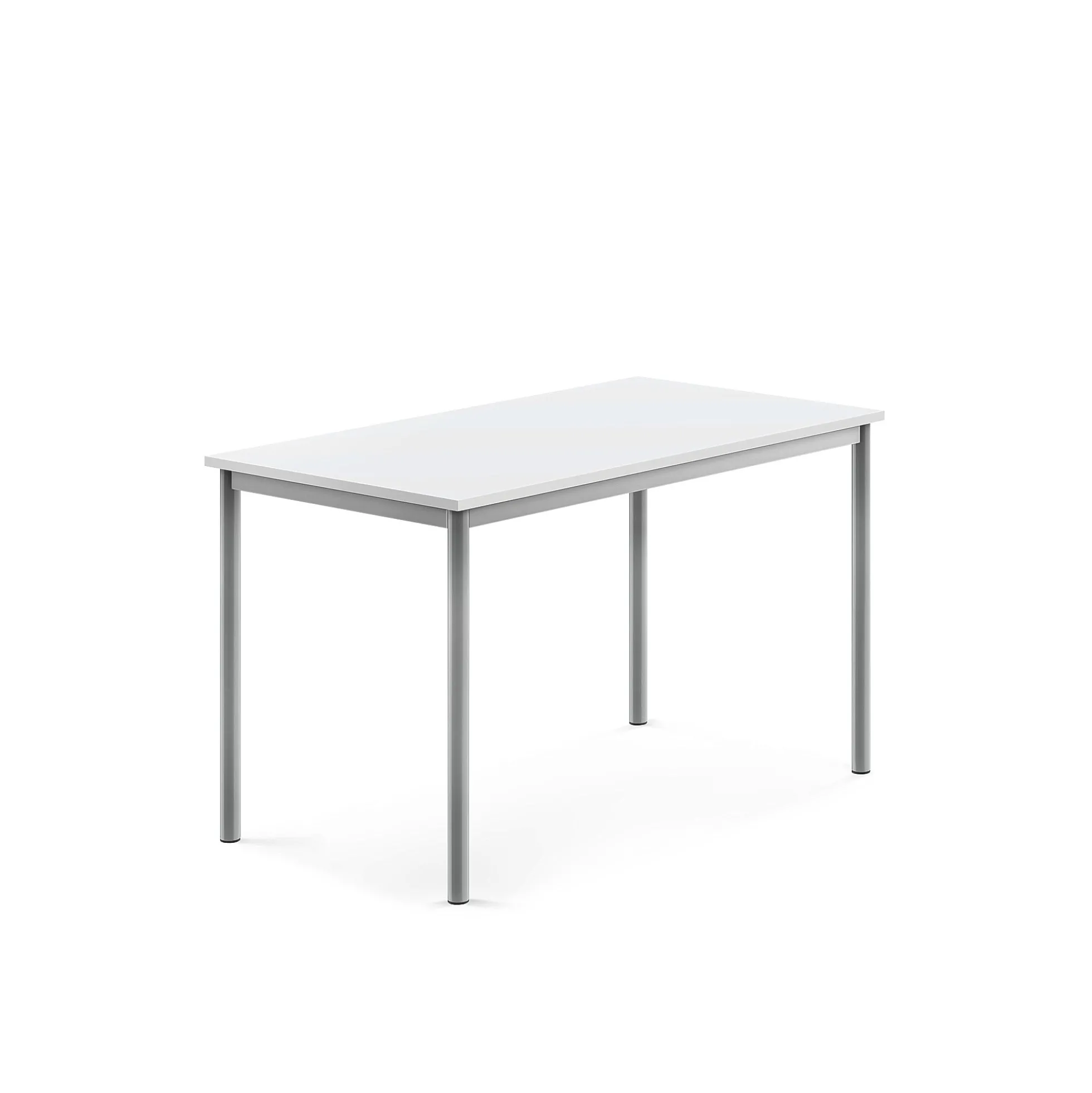 Pöytä SONITUS 1200x700x720 mm, korkeapainelaminaatti HPL, valkoinen, hopeanharmaa