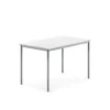 Pöytä SONITUS 1200x800x760 mm, korkeapainelaminaatti HPL, valkoinen, hopeanharmaa