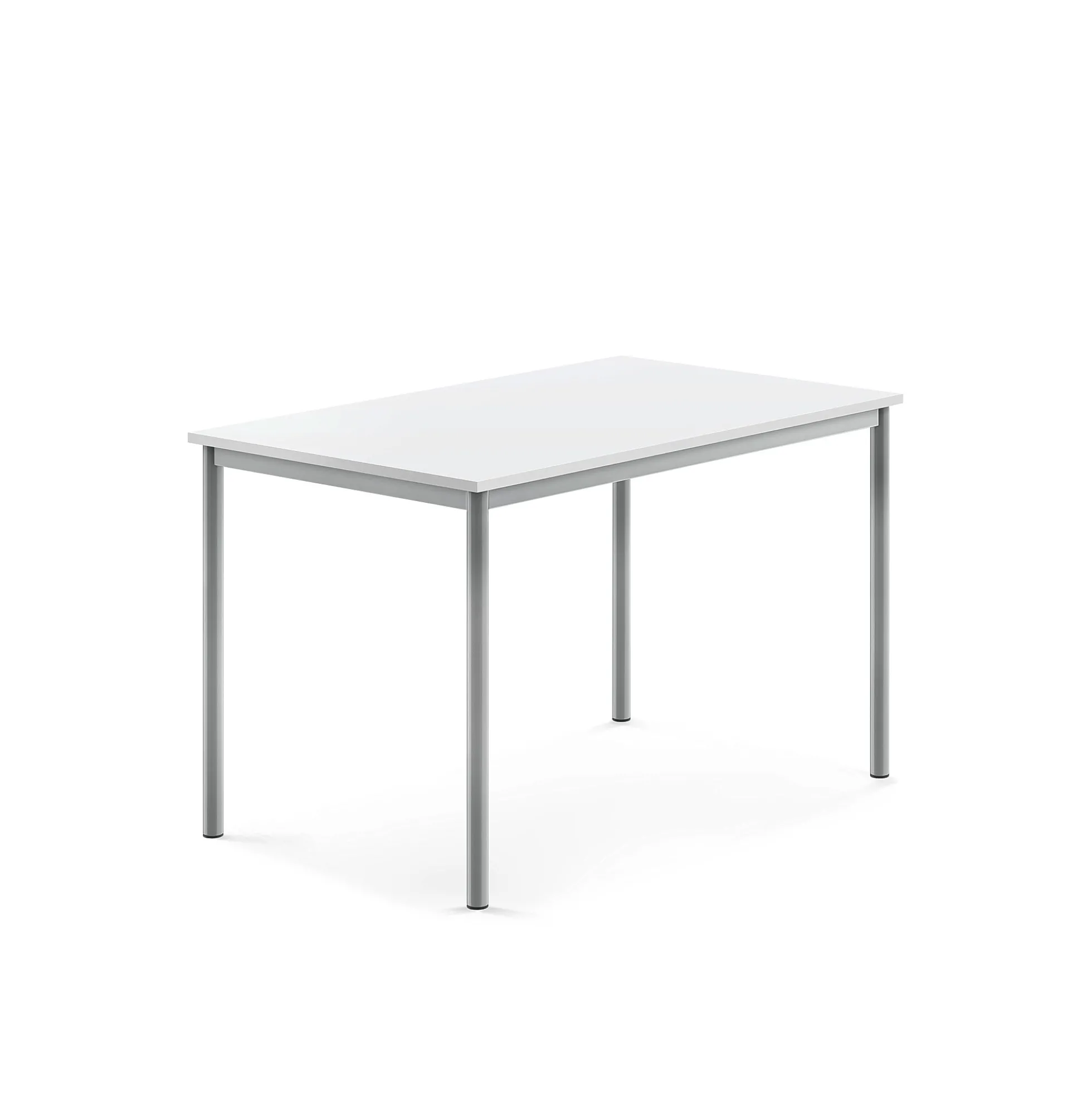 Pöytä SONITUS 1200x800x760 mm, korkeapainelaminaatti HPL, valkoinen, hopeanharmaa