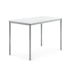 Pöytä SONITUS 1400x800x900 mm, korkeapainelaminaatti HPL, valkoinen, hopeanharmaa