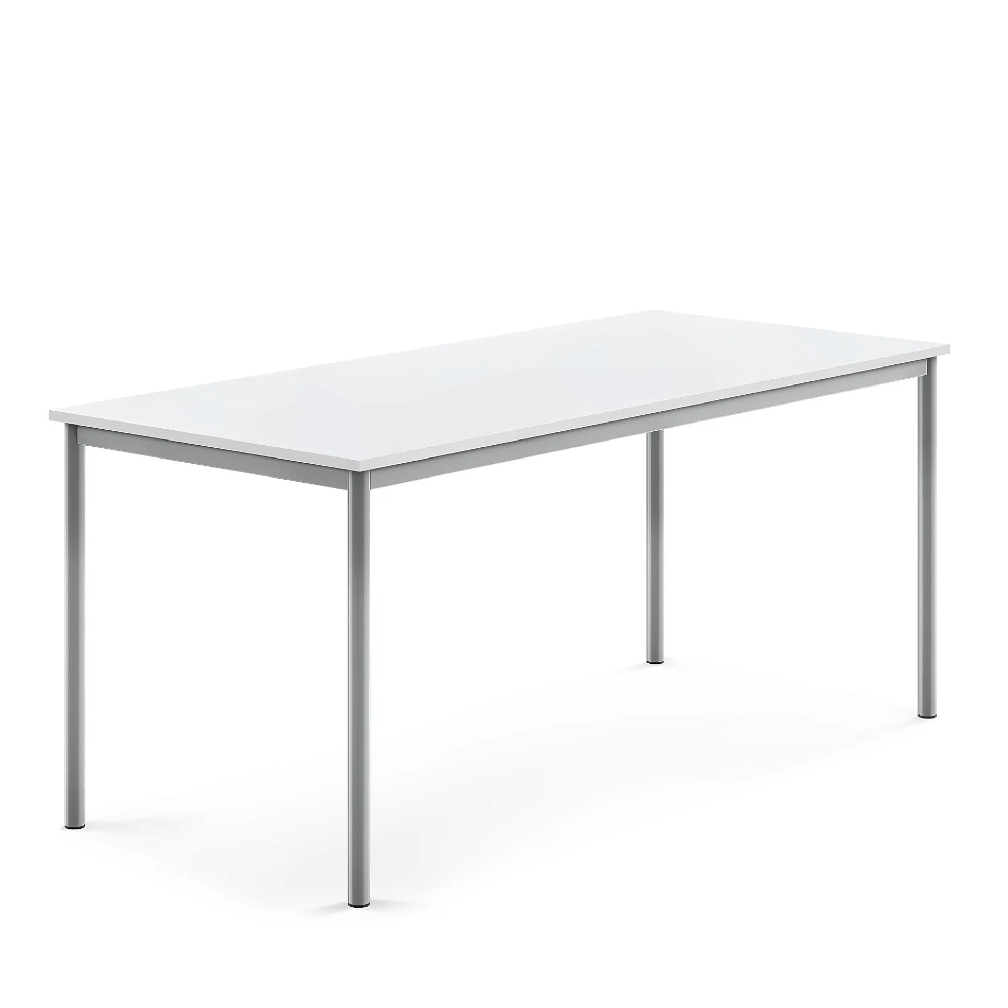 Pöytä SONITUS 1800x800x760 mm, korkeapainelaminaatti HPL, valkoinen, hopeanharmaa