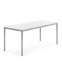Pöytä SONITUS 1800x800x720 mm, korkeapainelaminaatti HPL, valkoinen, hopeanharmaa