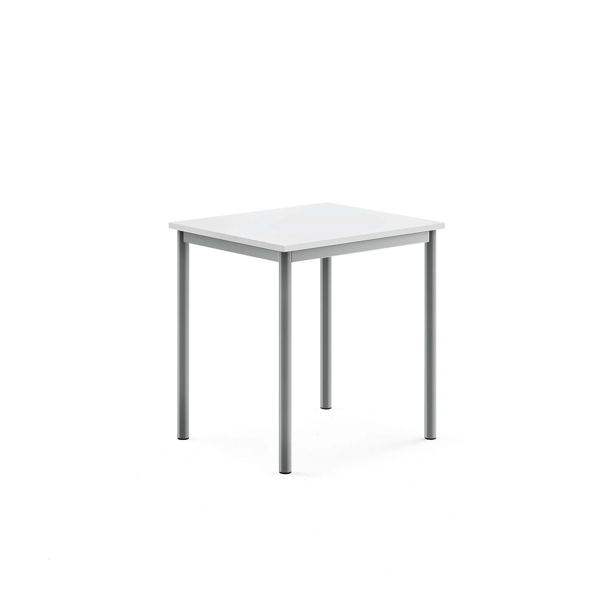 Pöytä SONITUS 700x600x720 mm, korkeapainelaminaatti HPL, valkoinen, hopeanharmaa
