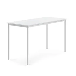 Pöytä SONITUS 1600x700x900 mm, korkeapainelaminaatti HPL, valkoinen, valkoinen
