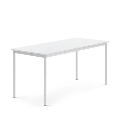 Pöytä SONITUS 1600x700x720 mm, korkeapainelaminaatti HPL, valkoinen, valkoinen