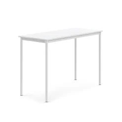 Pöytä SONITUS 1400x600x900 mm, korkeapainelaminaatti HPL, valkoinen, valkoinen