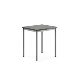 Pöytä SONITUS 700x600x760 mm, tummanharmaa linoleumi, hopeanharmaa