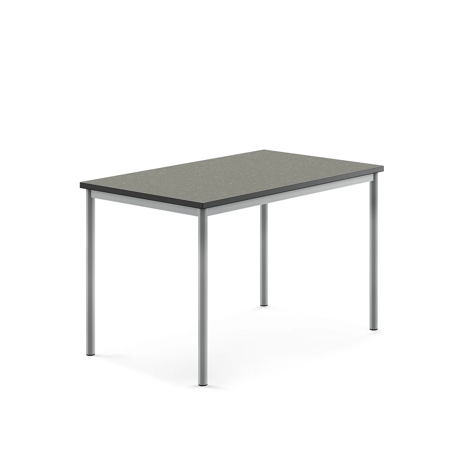 Pöytä SONITUS 1200x800x760 mm, tummanharmaa linoleumi, hopeanharmaa
