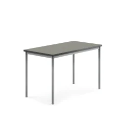 Pöytä SONITUS 1200x700x760 mm, tummanharmaa linoleumi, hopeanharmaa