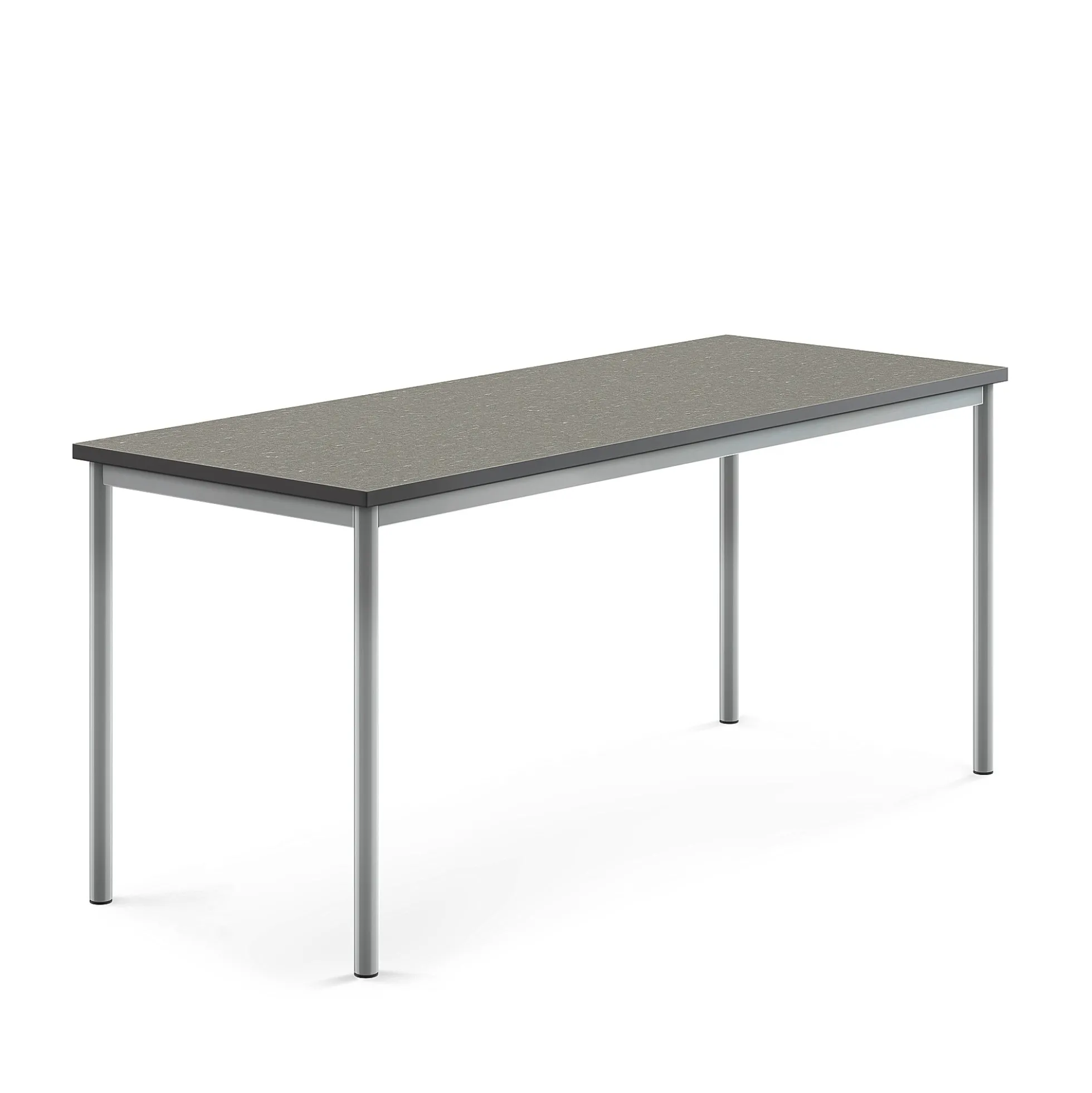 Pöytä SONITUS 1800x700x760 mm, tummanharmaa linoleumi, hopeanharmaa