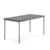 Pöytä SONITUS 1600x800x760 mm, tummanharmaa linoleumi, hopeanharmaa
