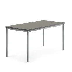 Pöytä SONITUS 1600x800x760 mm, tummanharmaa linoleumi, hopeanharmaa