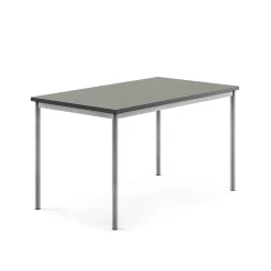 Pöytä SONITUS 1400x800x760 mm, tummanharmaa linoleumi, hopeanharmaa