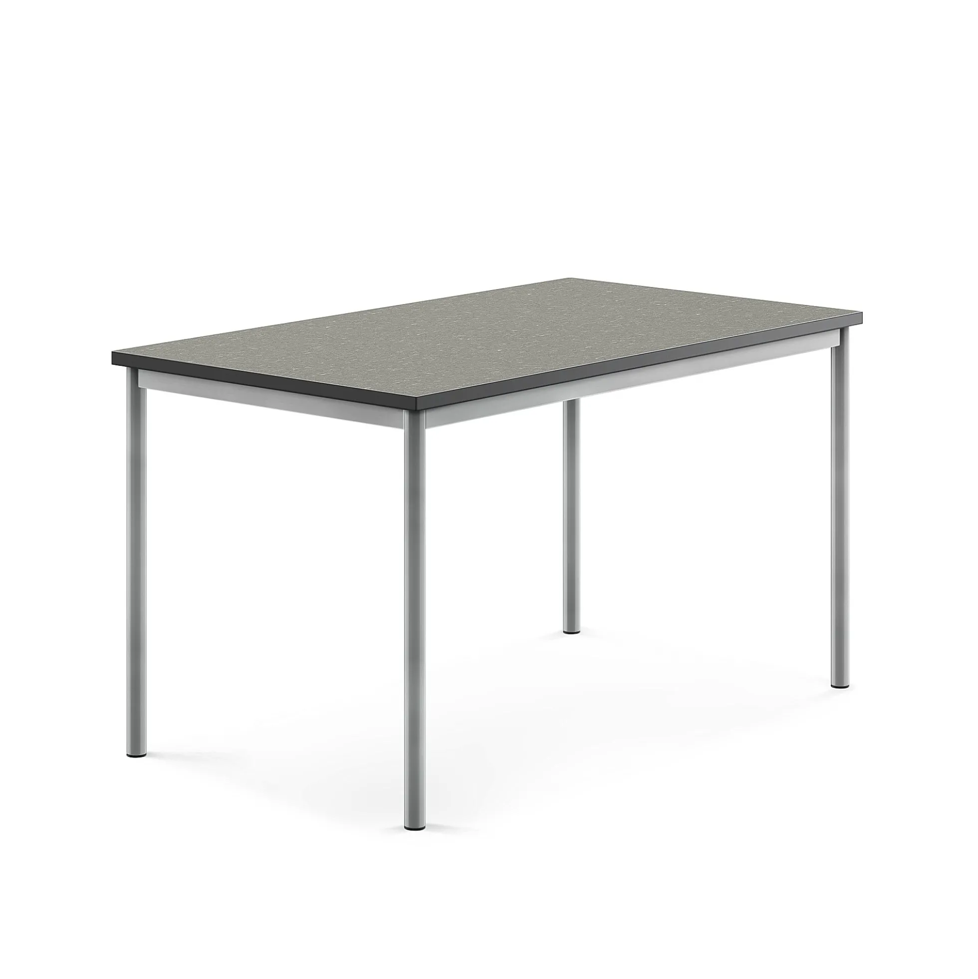 Pöytä SONITUS 1400x800x760 mm, tummanharmaa linoleumi, hopeanharmaa