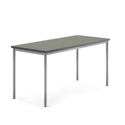 Pöytä SONITUS 1600x700x760 mm, tummanharmaa linoleumi, hopeanharmaa