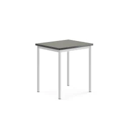 Pöytä SONITUS 700x600x760 mm, tummanharmaa linoleumi, valkoinen
