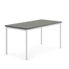 Pöytä SONITUS 1600x800x760 mm, tummanharmaa linoleumi, valkoinen