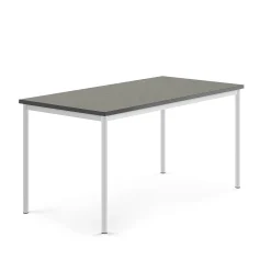 Pöytä SONITUS 1600x800x760 mm, tummanharmaa linoleumi, valkoinen