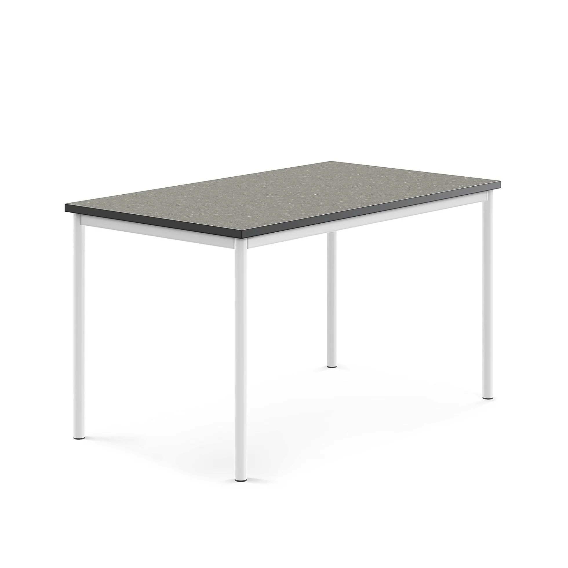 Pöytä SONITUS 1400x800x760 mm, tummanharmaa linoleumi, valkoinen