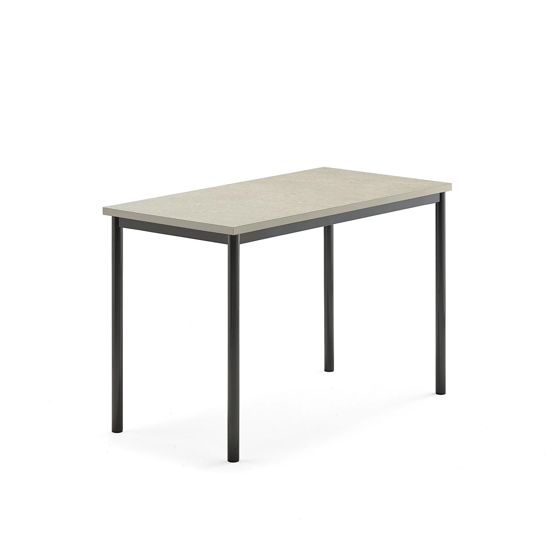 Pöytä SONITUS 1200x700x760 mm, vaaleanharmaa linoleumi, antrasiitinharmaa