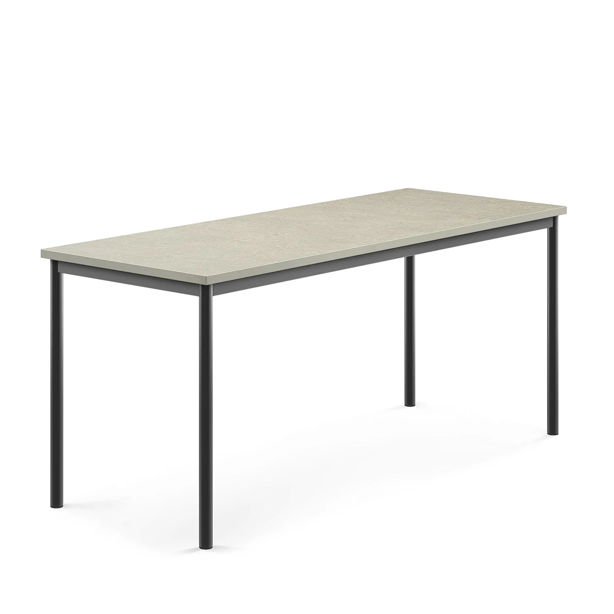 Pöytä SONITUS 1800x700x760 mm, vaaleanharmaa linoleumi, antrasiitinharmaa