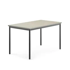 Pöytä SONITUS 1400x800x760 mm, vaaleanharmaa linoleumi, antrasiitinharmaa