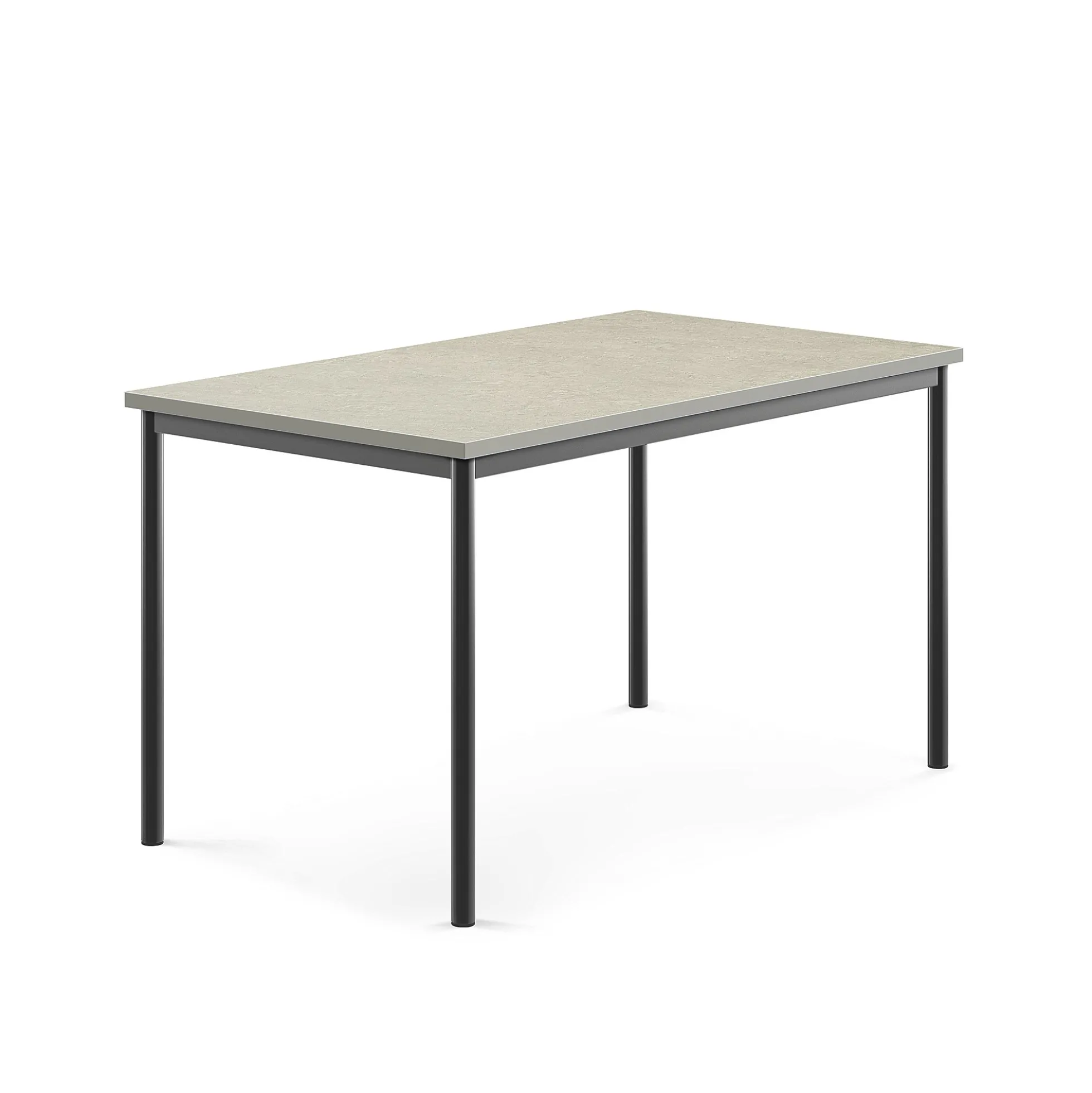 Pöytä SONITUS 1400x800x760 mm, vaaleanharmaa linoleumi, antrasiitinharmaa