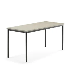 Pöytä SONITUS 1600x700x760 mm, vaaleanharmaa linoleumi, antrasiitinharmaa