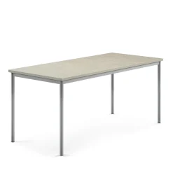 Pöytä SONITUS 1800x800x760 mm, vaaleanharmaa linoleumi, hopeanharmaa