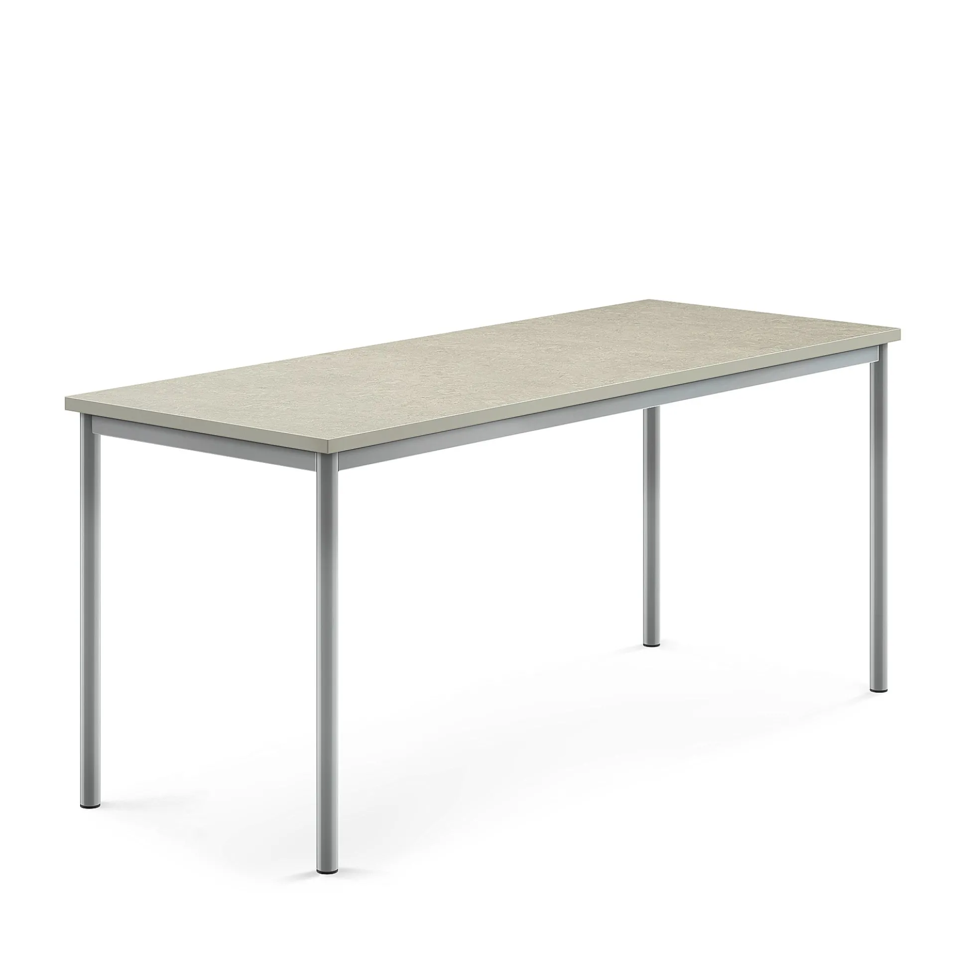 Pöytä SONITUS 1800x700x760 mm, vaaleanharmaa linoleumi, hopeanharmaa