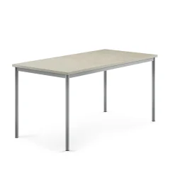 Pöytä SONITUS 1600x800x760 mm, vaaleanharmaa linoleumi, hopeanharmaa