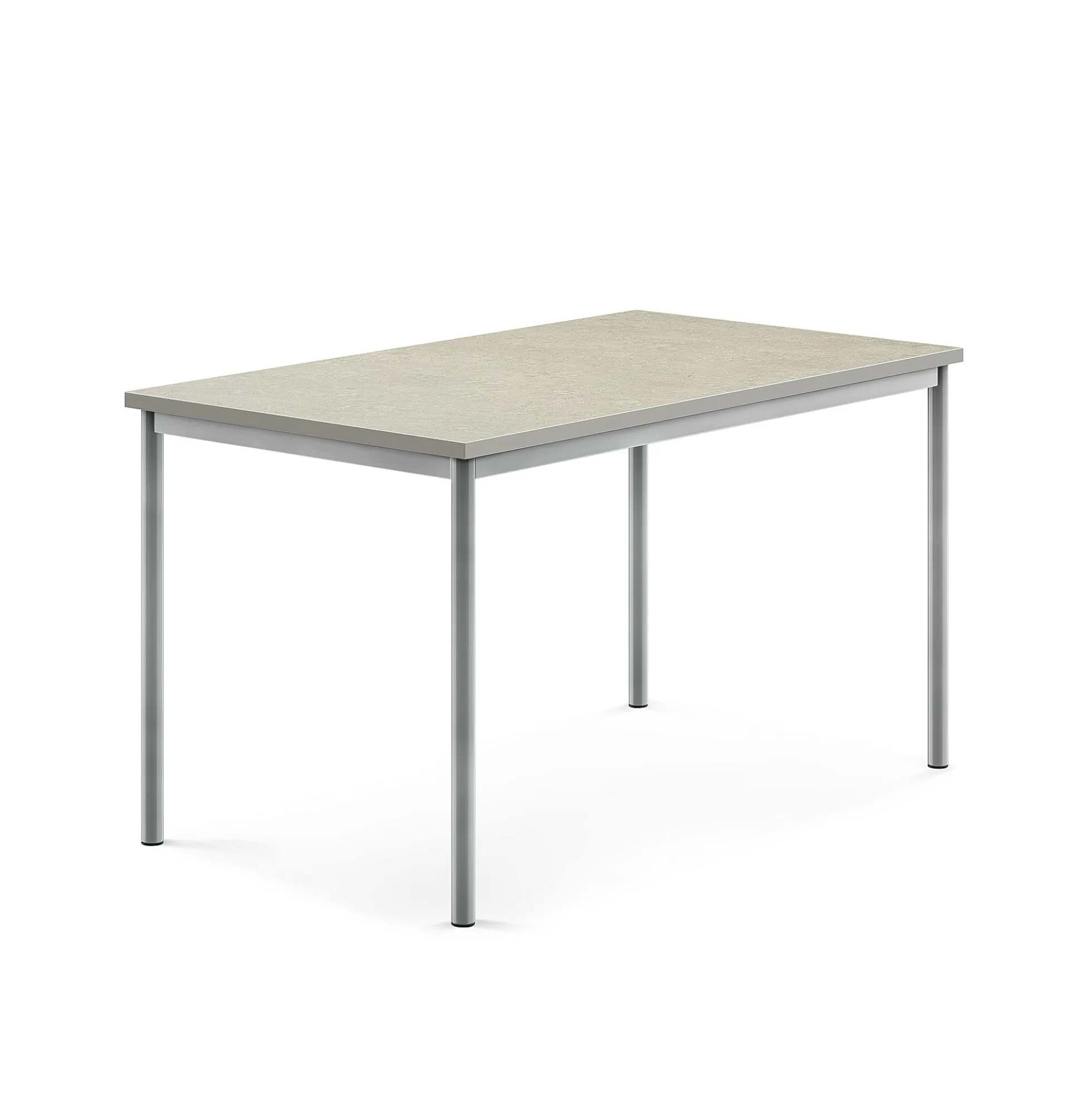 Pöytä SONITUS 1400x800x760 mm, vaaleanharmaa linoleumi, hopeanharmaa