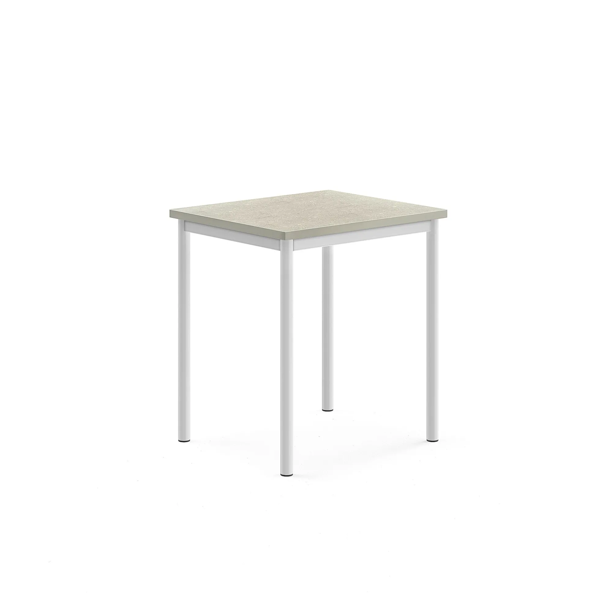 Pöytä SONITUS 700x600x760 mm, vaaleanharmaa linoleumi, valkoinen