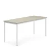 Pöytä SONITUS 1800x700x760 mm, vaaleanharmaa linoleumi, valkoinen