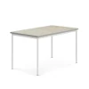 Pöytä SONITUS 1400x800x760 mm, vaaleanharmaa linoleumi, valkoinen