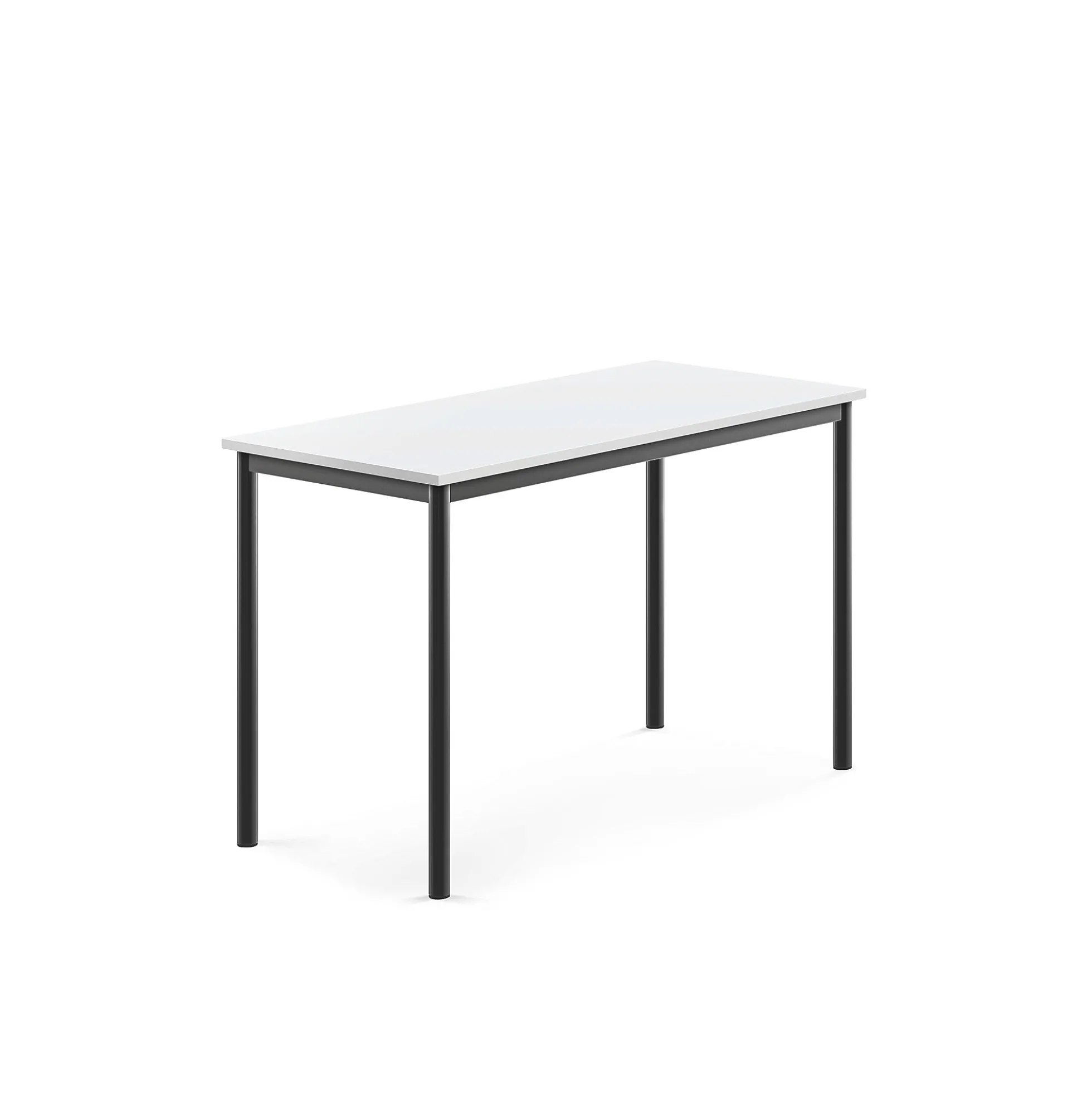 Pöytä SONITUS 1200x600x760 mm, valkoinen korkeapainelaminaatti, antrasiitti