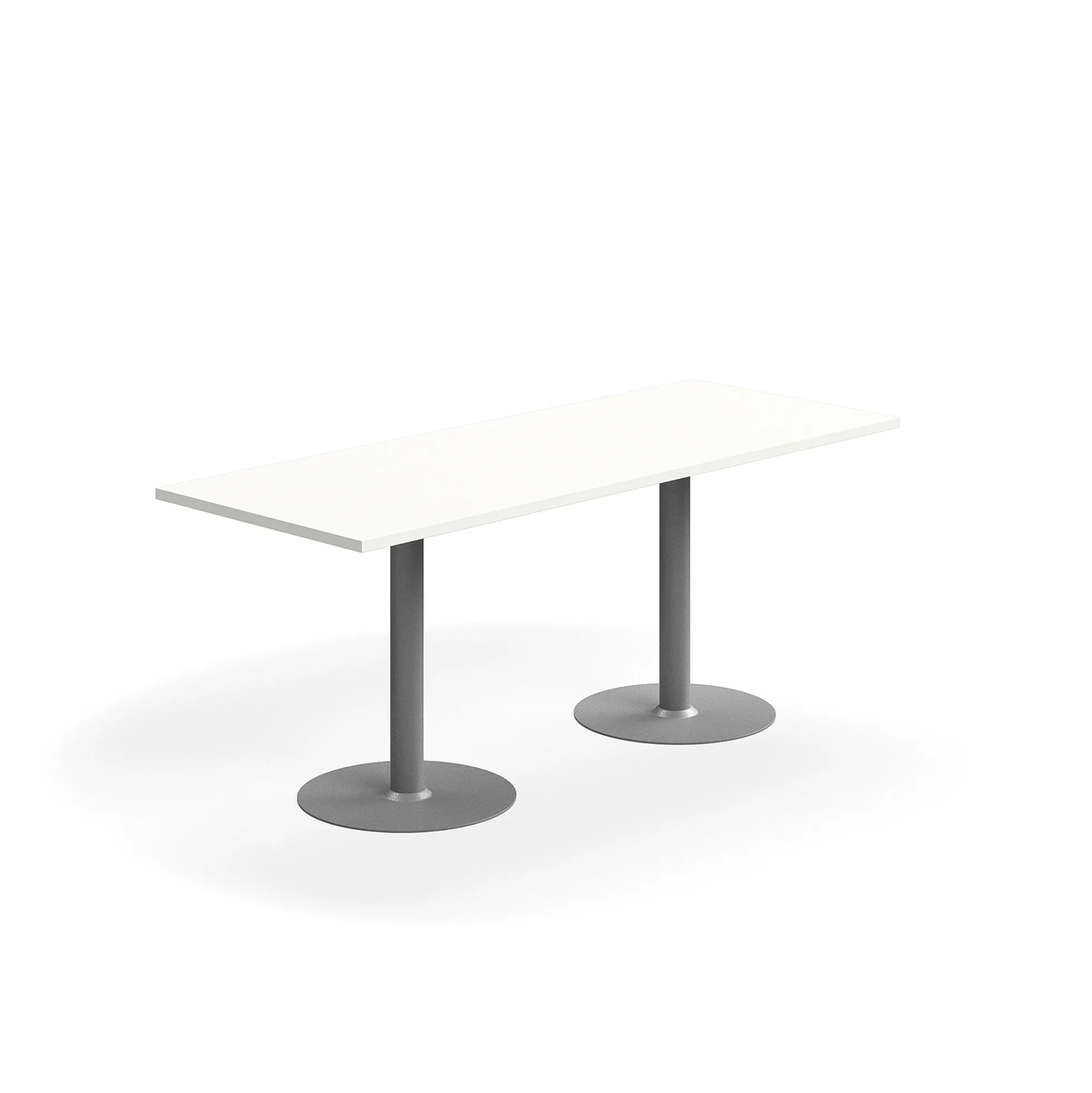 Pöytä VERTICUS 1800x700x720 mm, valkoinen/hopea