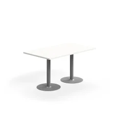 Pöytä VERTICUS 1400x800x720 mm, valkoinen/hopea