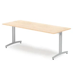 Pöytä 1800x800x720 mm, beige linoleumi, alumiininharmaa