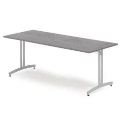 Pöytä 1800x700x720 mm, tummanharmaa linoleumi, alumiininharmaa